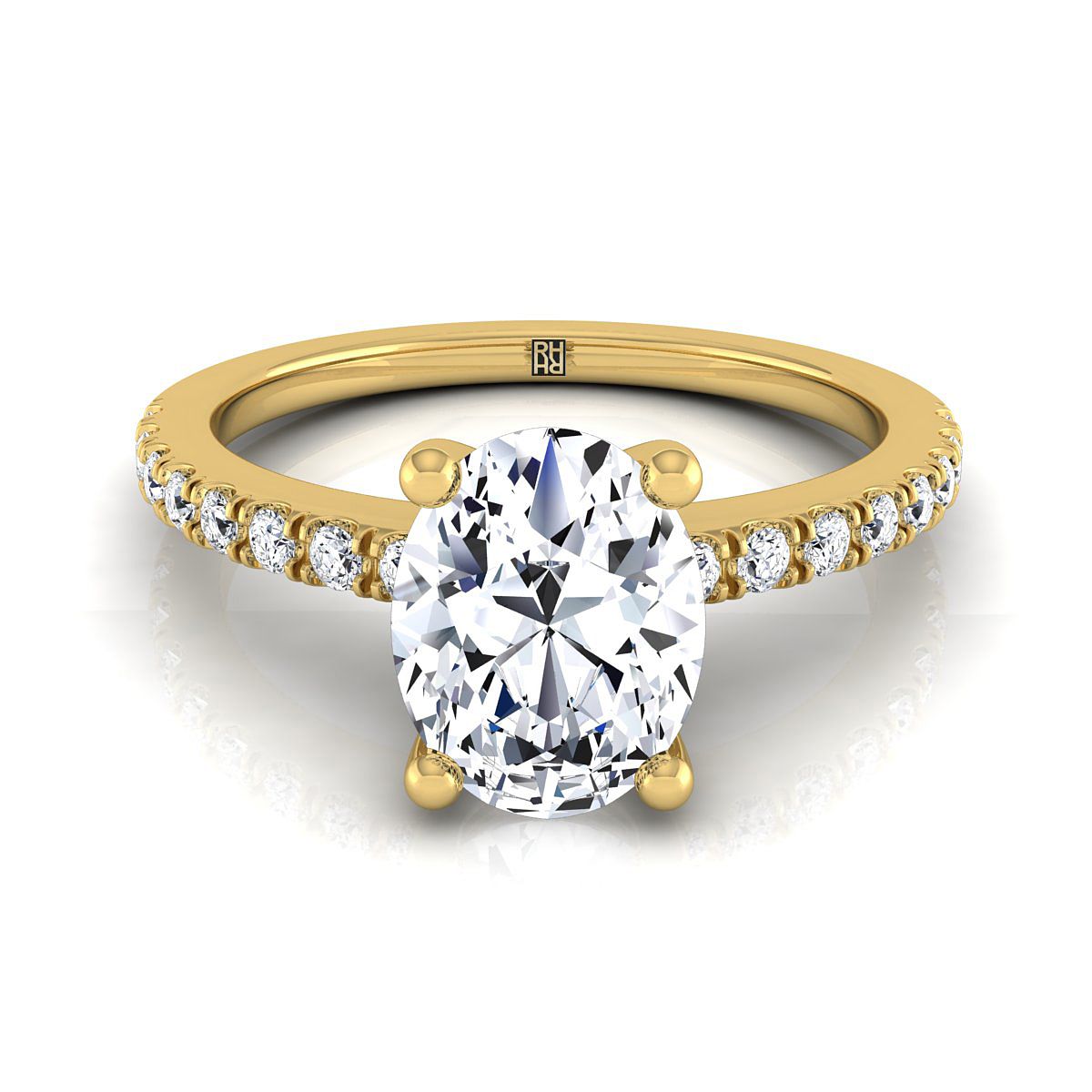 Norah Select Pavé Oval Lab Diamond Engagement Ring in 18K Yellow Gold | RockHer