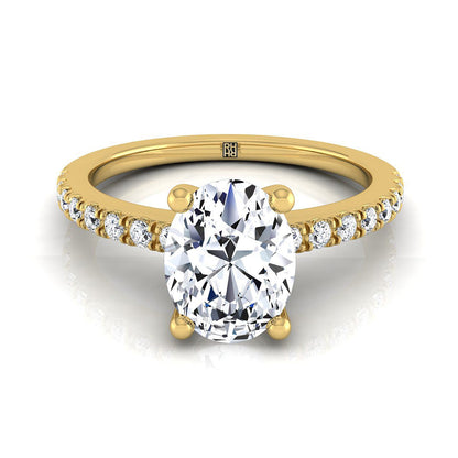 Norah Select Pavé Oval Lab Diamond Engagement Ring in 18K Yellow Gold | RockHer