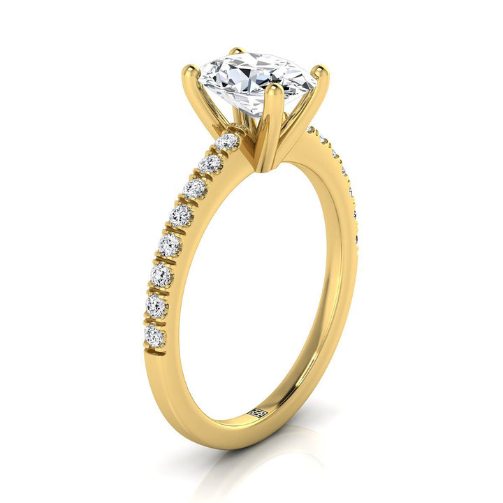 The Norah Select Pavé Engagement Ring with Lab Diamond in 18K Yellow Gold - view 2