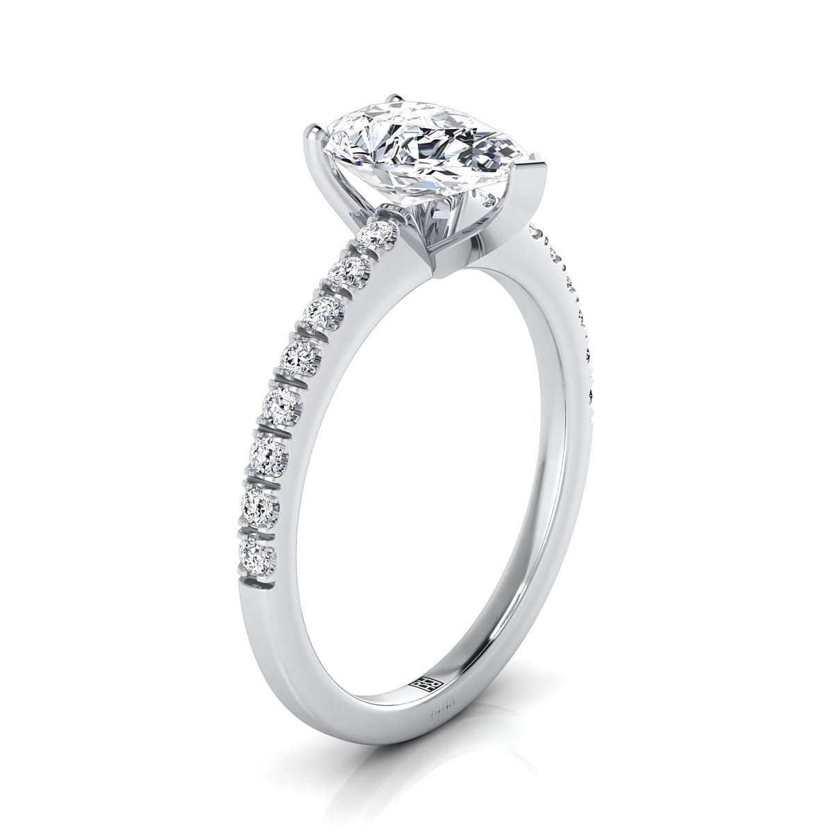 RockHer atelier photo of The Norah pear engagement ring setting in 18K White Gold
