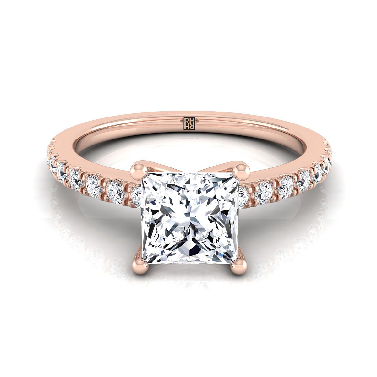 The Norah princess engagement ring setting in 14K Rose Gold | RockHer