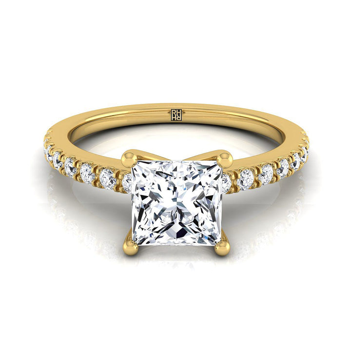 The Norah Select Pavé Engagement Ring with Lab Diamond in 18K Yellow Gold - view 1