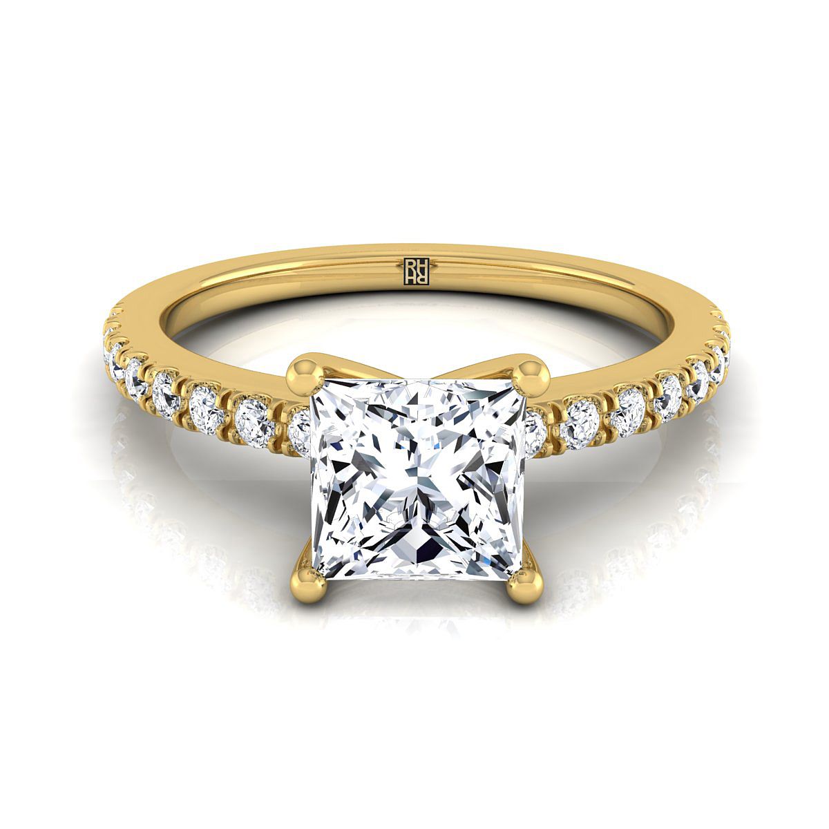 The Norah princess engagement ring setting in 18K Yellow Gold | RockHer