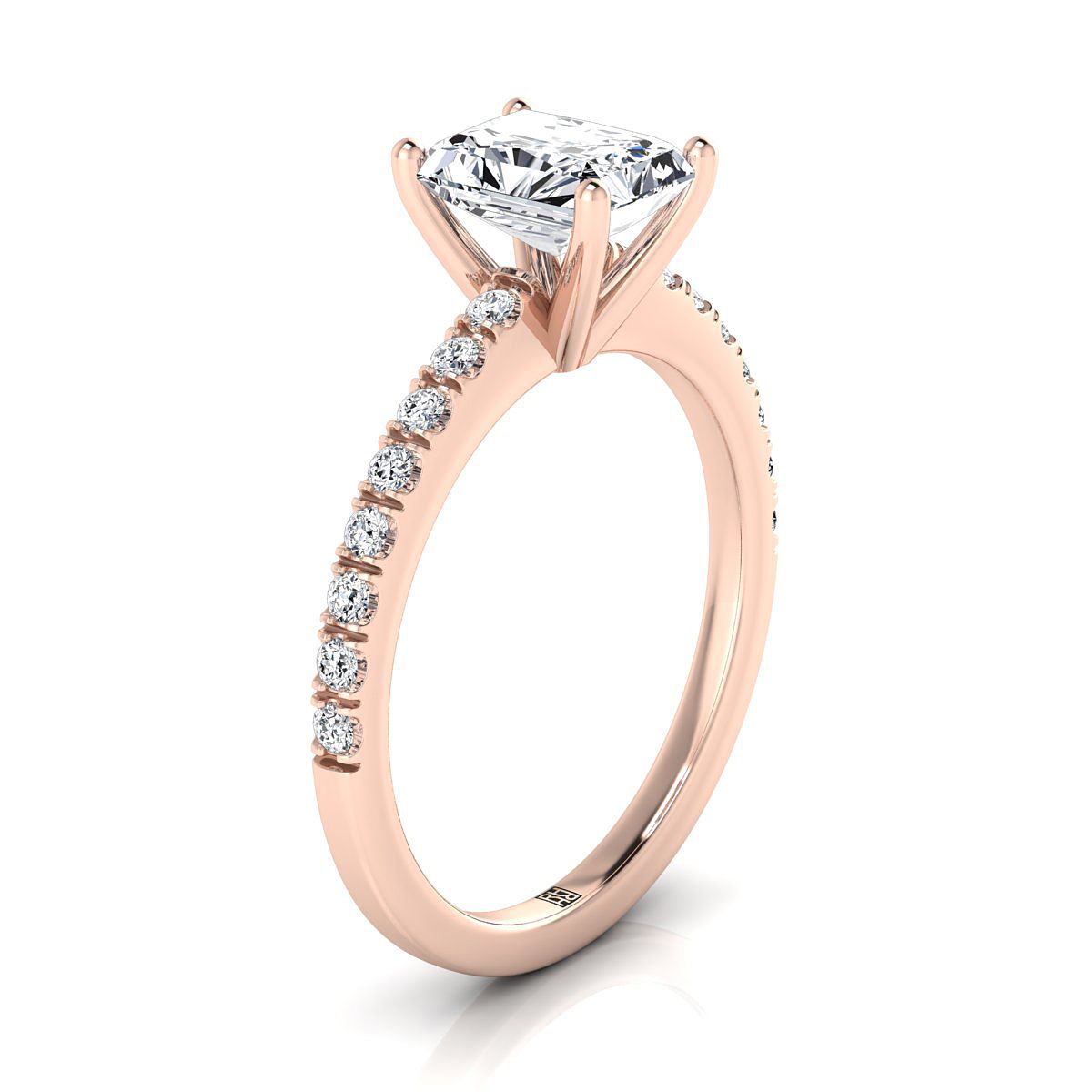 Select Pavé Cut styling on The Norah radiant engagement ring setting | RockHer