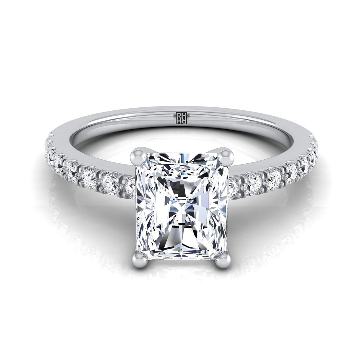 The Norah radiant engagement ring setting in Platinum | RockHer