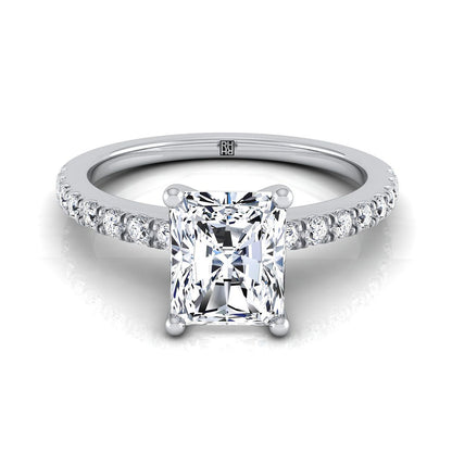 Classic Linear French Pavé Radiant, in Platinum | RockHer