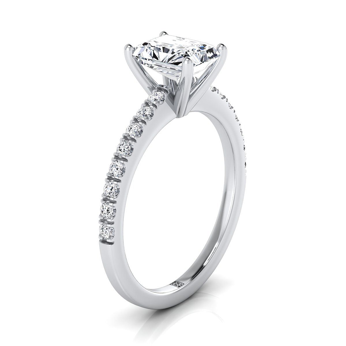 Select Pavé Cut styling on The Norah radiant engagement ring setting | RockHer