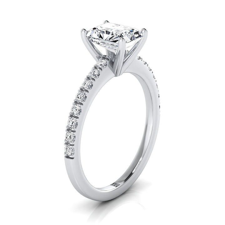 The Norah Select Pavé Engagement Ring with Lab Diamond in 18K White Gold - view 2