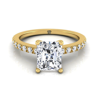 The Norah Select Pavé Engagement Ring with Lab Diamond in 18K Yellow Gold - view 1