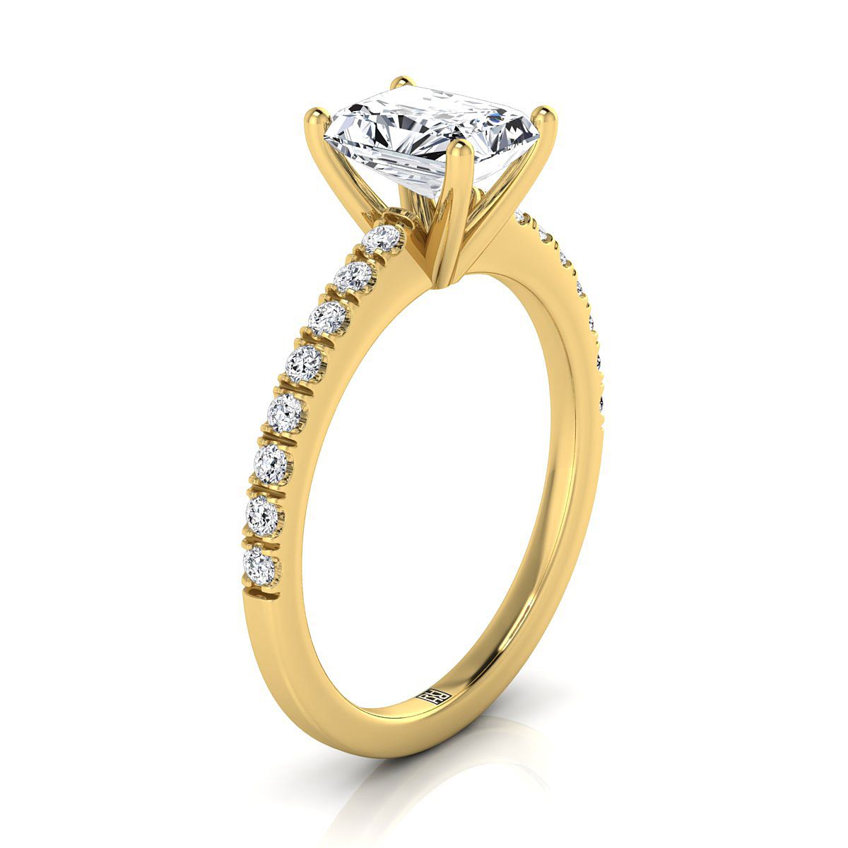 Select Pavé Cut styling on The Norah radiant engagement ring setting | RockHer