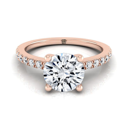 The Norah Select Pavé Engagement Ring with Lab Diamond in 14K Rose Gold - view 1