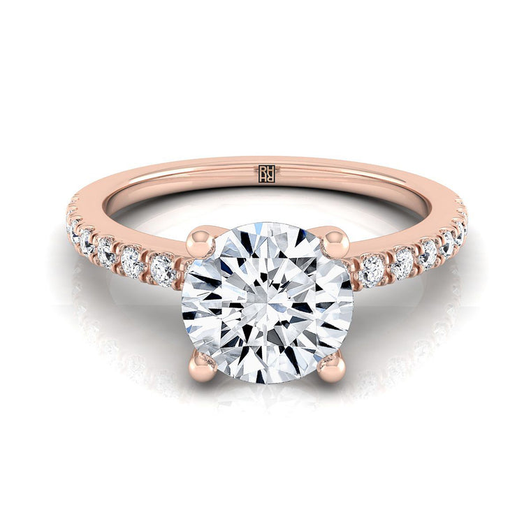 The Norah Select Pavé Round Lab Diamond Engagement Ring in 14K Rose Gold