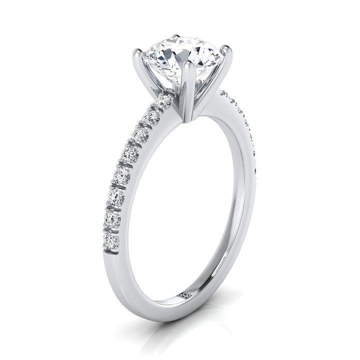 The Norah Select Pavé Engagement Ring with Lab Diamond in 18K White Gold - view 2