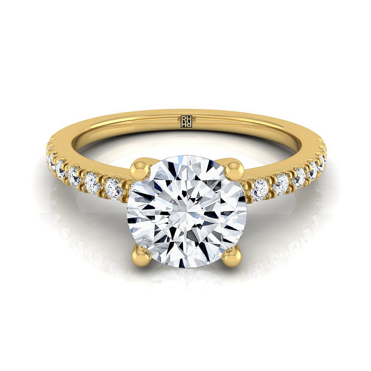 The Norah round engagement ring setting in 18K Yellow Gold | RockHer
