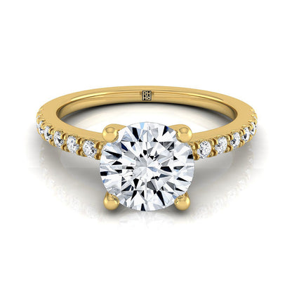 The Norah Select Pavé Engagement Ring with Lab Diamond in 18K Yellow Gold - view 1
