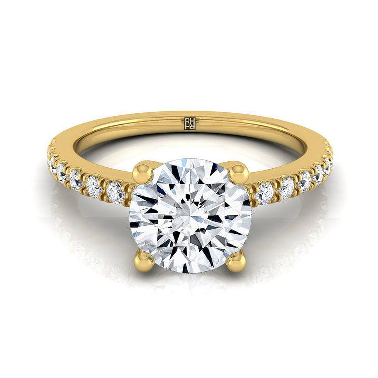 The Norah Select Pavé Round Lab Diamond Engagement Ring in 18K Yellow Gold