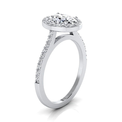 Taylor Select Pavé Halo Oval Lab Diamond Engagement Ring in 18K White Gold | RockHer