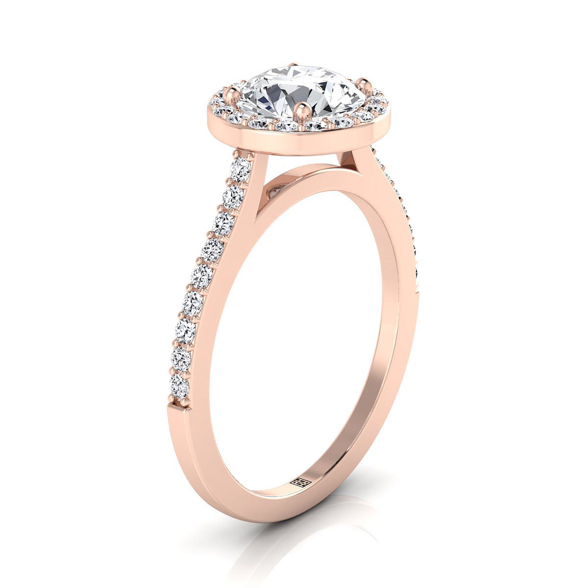 RockHer atelier photo of The Taylor round engagement ring setting in 14K Rose Gold