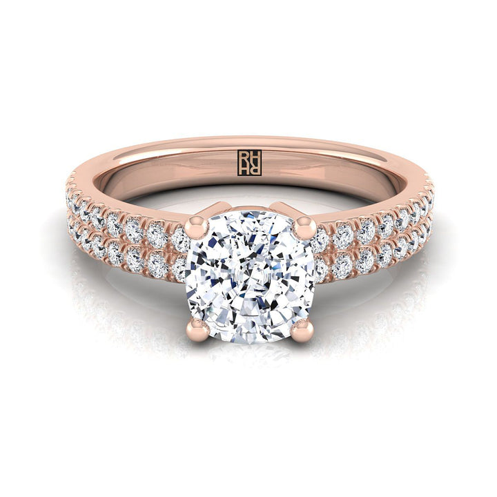 The Gwen Select Pavé Engagement Ring with Lab Diamond in 14K Rose Gold - view 1