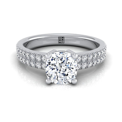 The Gwen cushion engagement ring setting in Platinum | RockHer