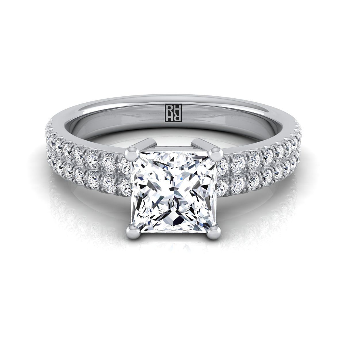 The Gwen princess engagement ring setting in Platinum | RockHer