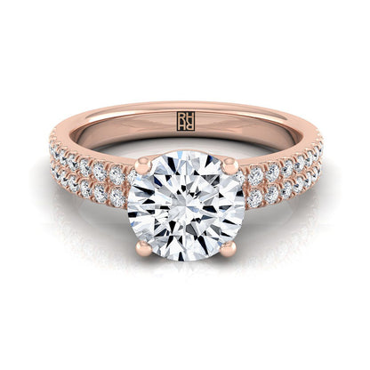 The Gwen Select Pavé Engagement Ring with Lab Diamond in 14K Rose Gold - view 1