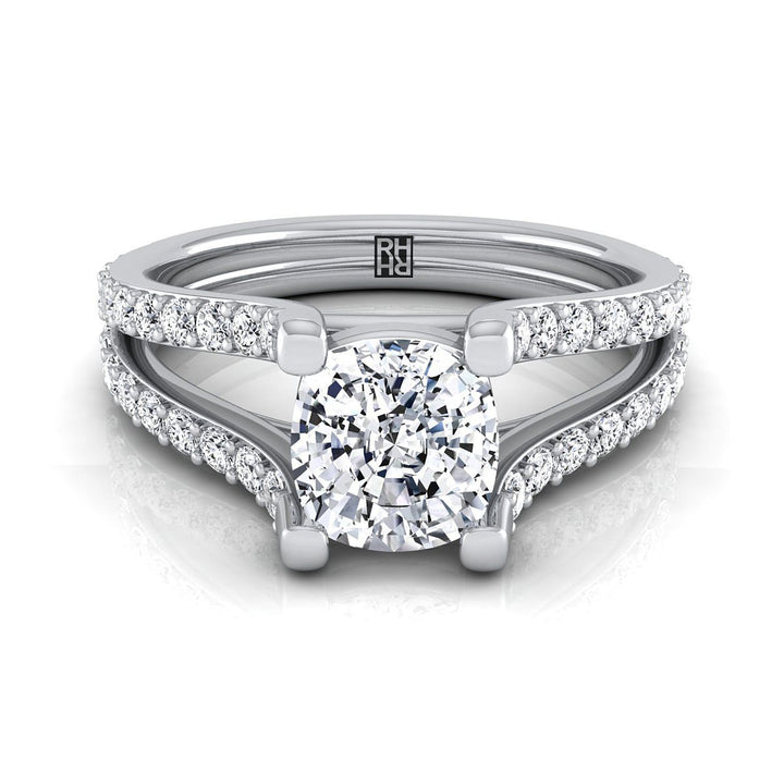 The Presley Select Pavé Engagement Ring with Lab Diamond in Platinum - view 1