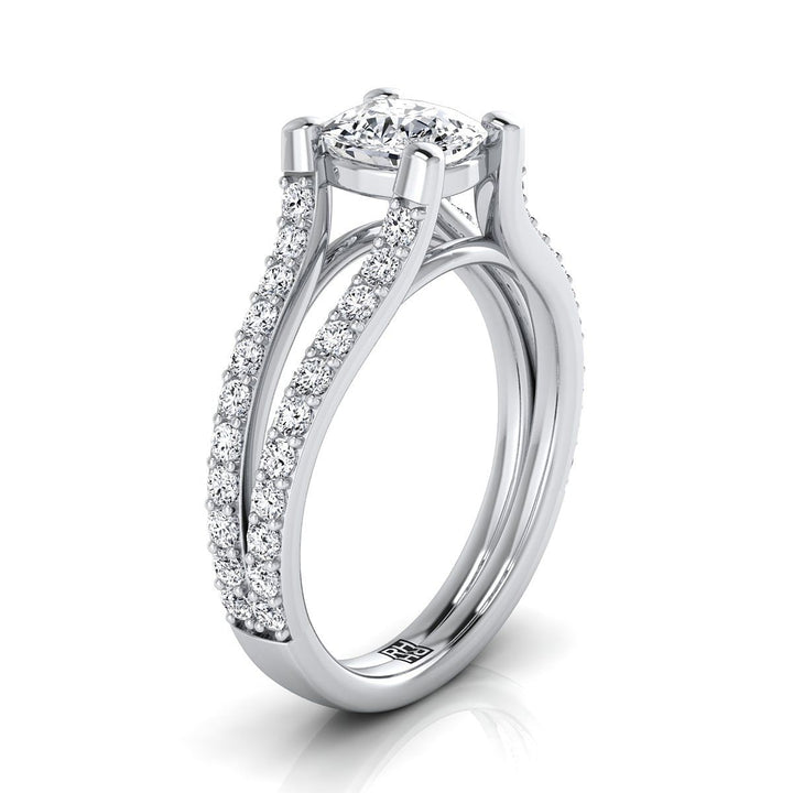 The Presley Select Pavé Engagement Ring with Lab Diamond in Platinum - view 2