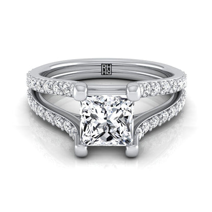The Presley Select Pavé Engagement Ring with Lab Diamond in Platinum - view 1