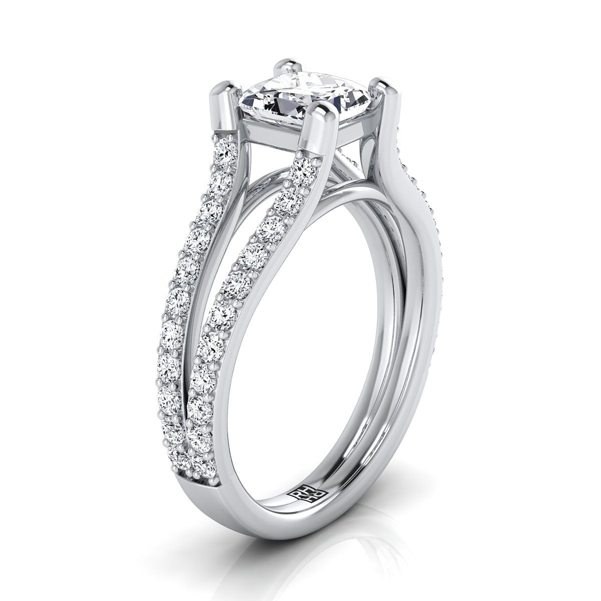 Select Pavé styling on The Presley princess engagement ring setting | RockHer