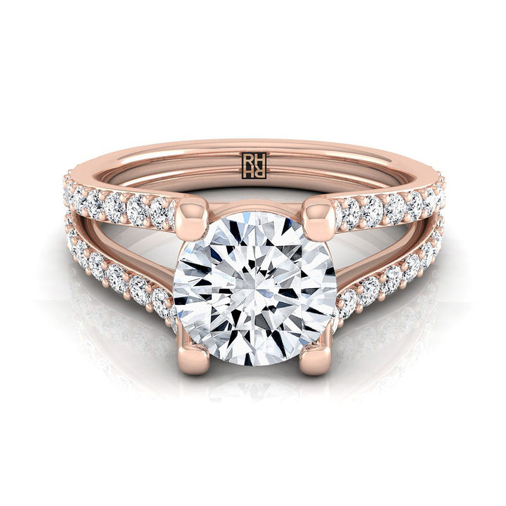 The Presley Select Pavé Engagement Ring with Lab Diamond in 14K Rose Gold - view 1