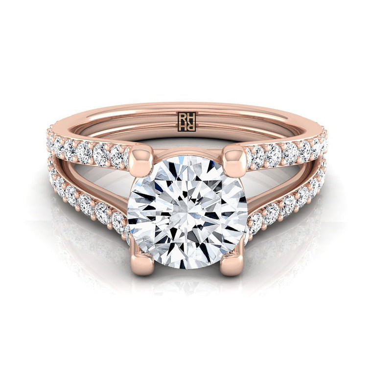 The Presley Select Pavé Round Lab Diamond Engagement Ring in 14K Rose Gold