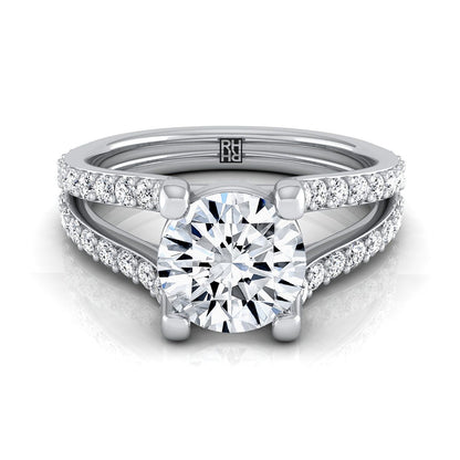 The Presley Select Pavé Engagement Ring with Lab Diamond in 18K White Gold - view 1