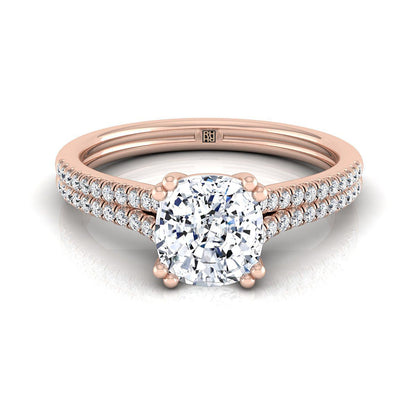 The Joss Select Pavé Engagement Ring with Lab Diamond in 14K Rose Gold - view 1