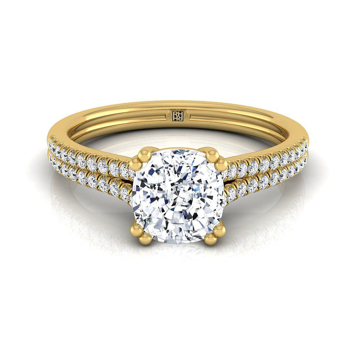 The Joss Select Pavé Engagement Ring with Lab Diamond in 18K Yellow Gold - view 1