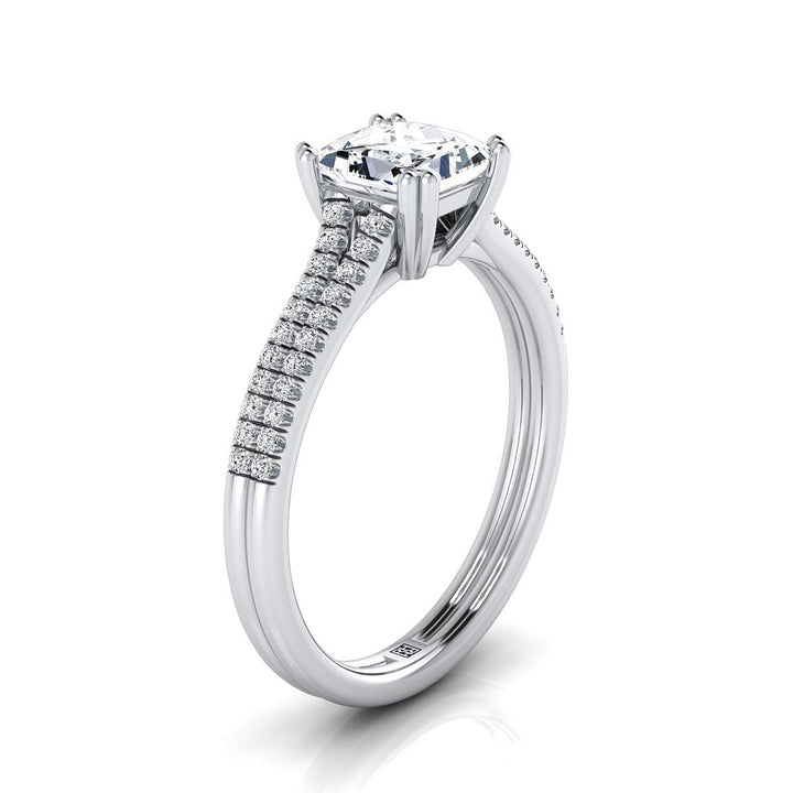 The Joss Select Pavé Engagement Ring with Lab Diamond in 18K White Gold - view 2
