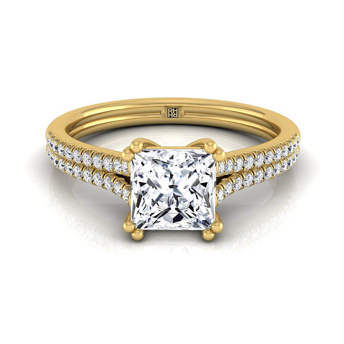 The Joss princess engagement ring setting in 18K Yellow Gold | RockHer