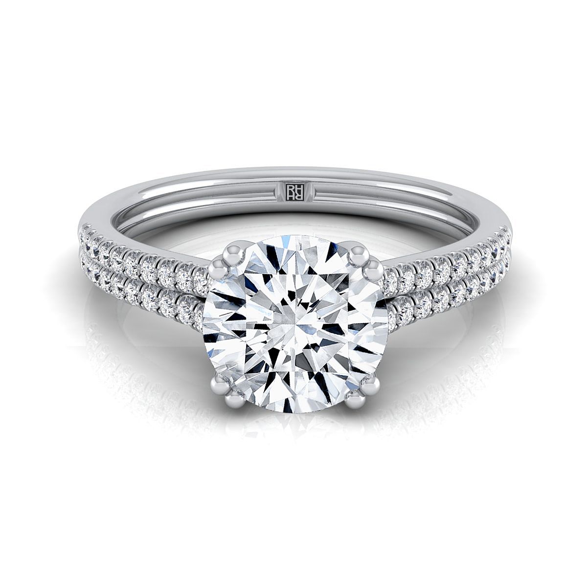 The Joss round engagement ring setting in Platinum | RockHer