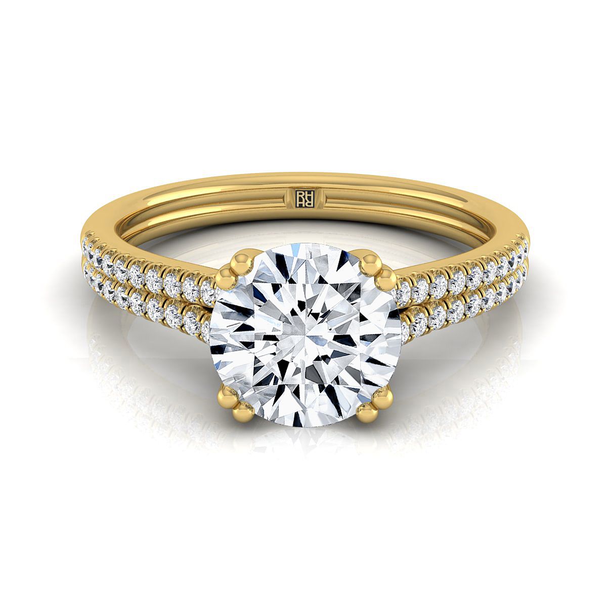 Joss Select Pavé Round Lab Diamond Engagement Ring in 18K Yellow Gold | RockHer