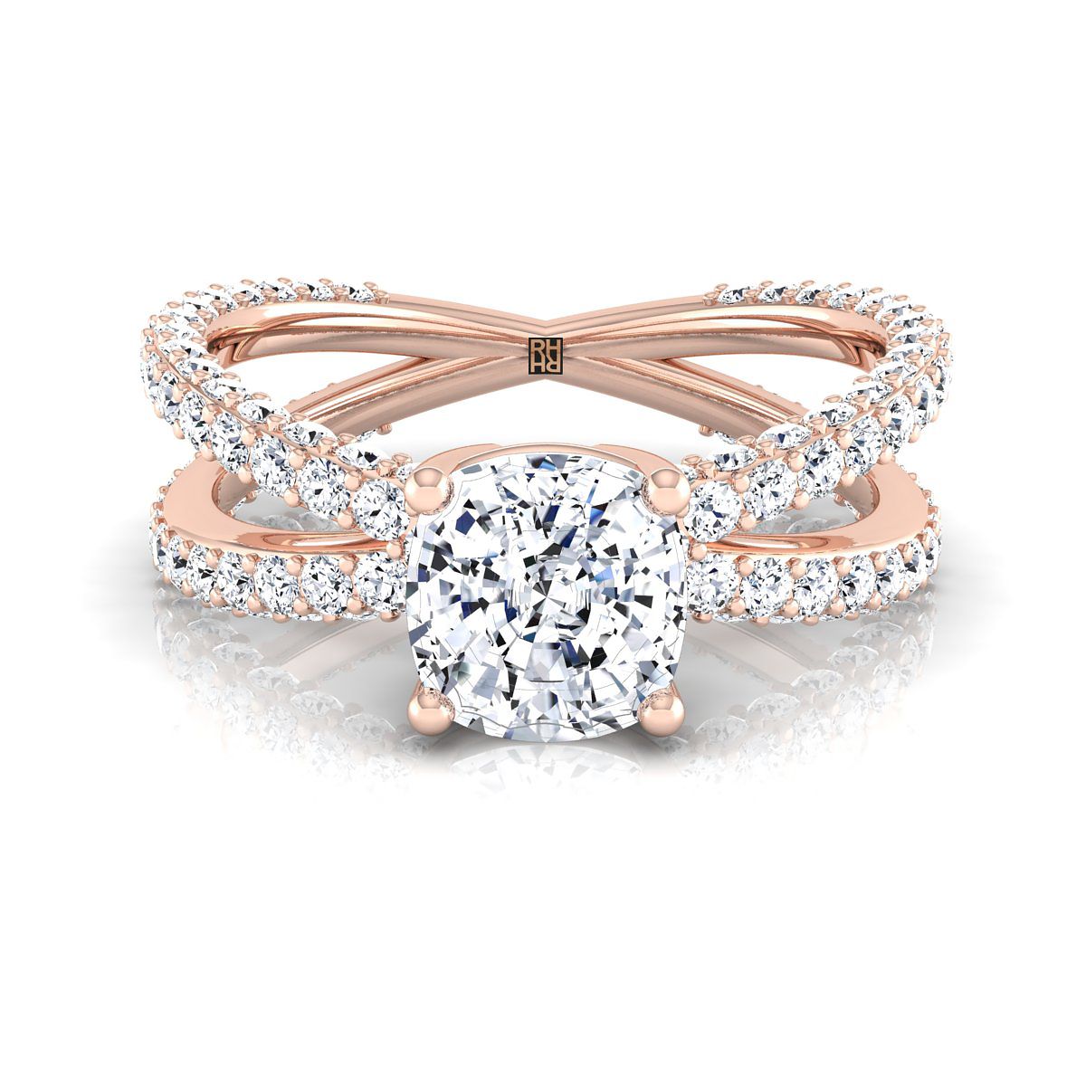 The Sadie cushion engagement ring setting in 14K Rose Gold | RockHer