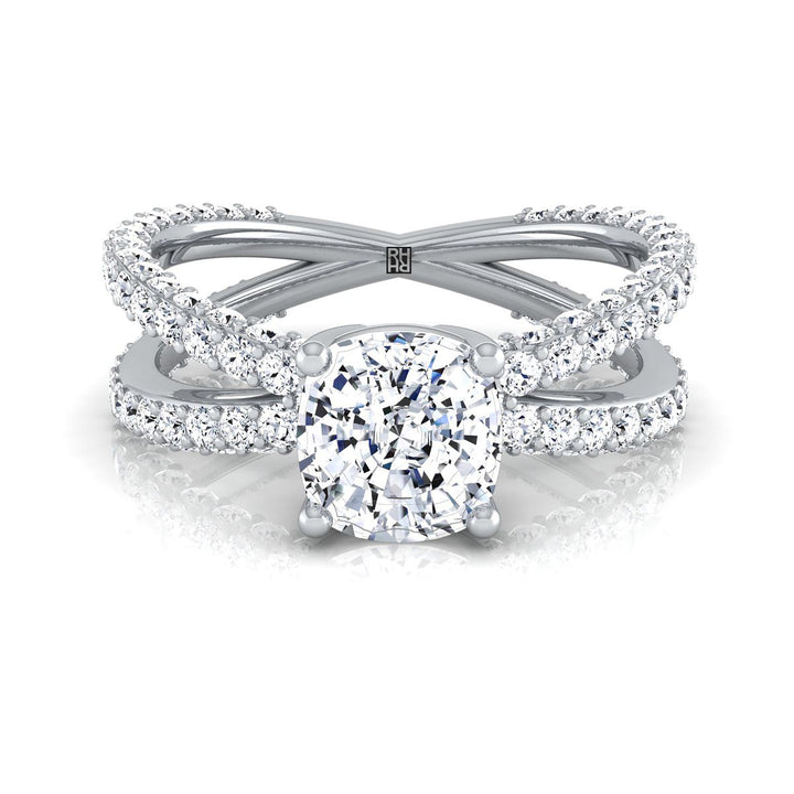 The Sadie Select Pavé Engagement Ring with Lab Diamond in Platinum - view 1