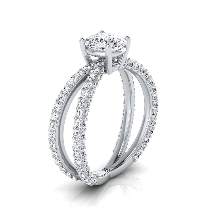 The Sadie Select Pavé Engagement Ring with Lab Diamond in 18K White Gold - view 2