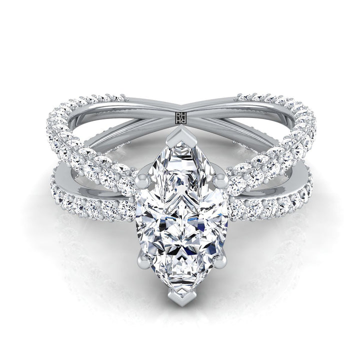 The Sadie Select Pavé Engagement Ring with Lab Diamond in 18K White Gold - view 1