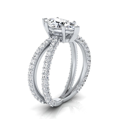 The Sadie Select Pavé Engagement Ring with Lab Diamond in Platinum - view 2