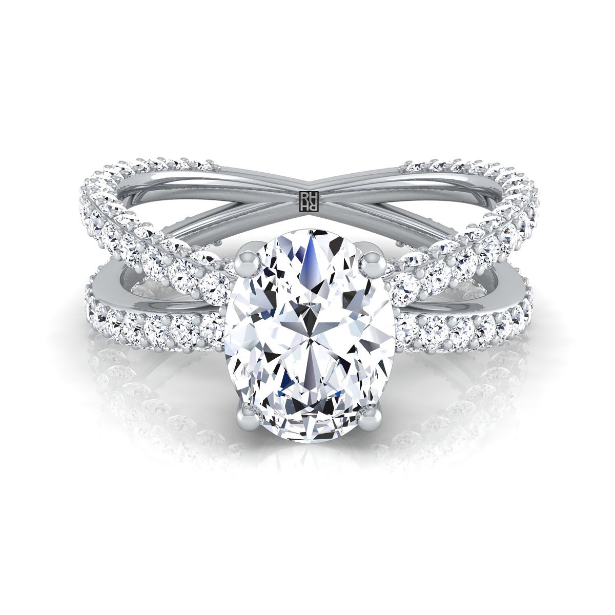The Sadie oval engagement ring setting in Platinum | RockHer
