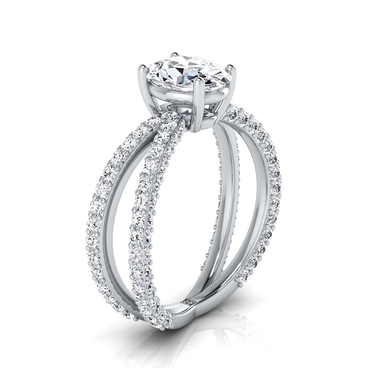 Select Twisted Pavé styling on The Sadie oval engagement ring setting | RockHer