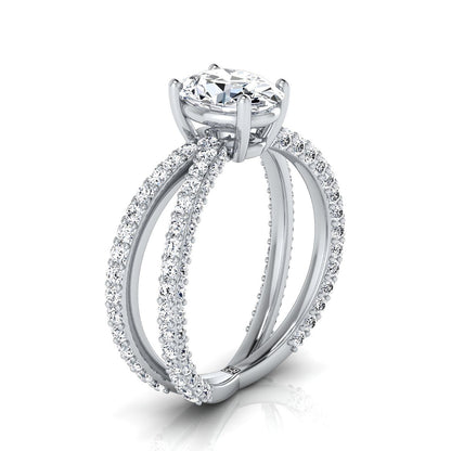 The Sadie Select Pavé Engagement Ring with Lab Diamond in 18K White Gold - view 2