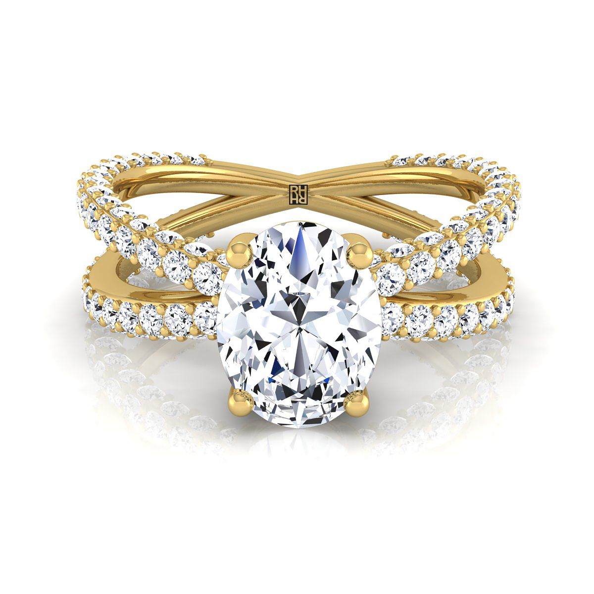 The Sadie oval engagement ring setting in 18K Yellow Gold | RockHer