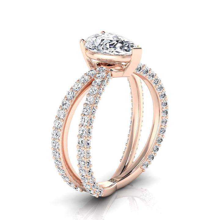 The Sadie Select Pavé Engagement Ring with Lab Diamond in 14K Rose Gold - view 2