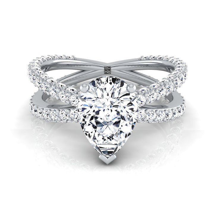 The Sadie Select Pavé Engagement Ring with Lab Diamond in 18K White Gold - view 1